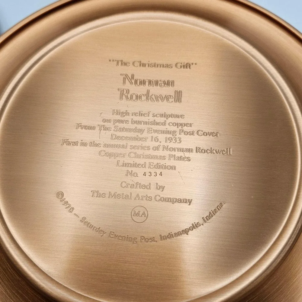 Norman Rockwell Memory Album and Buttergirl Collector‎ Plate Set Copper